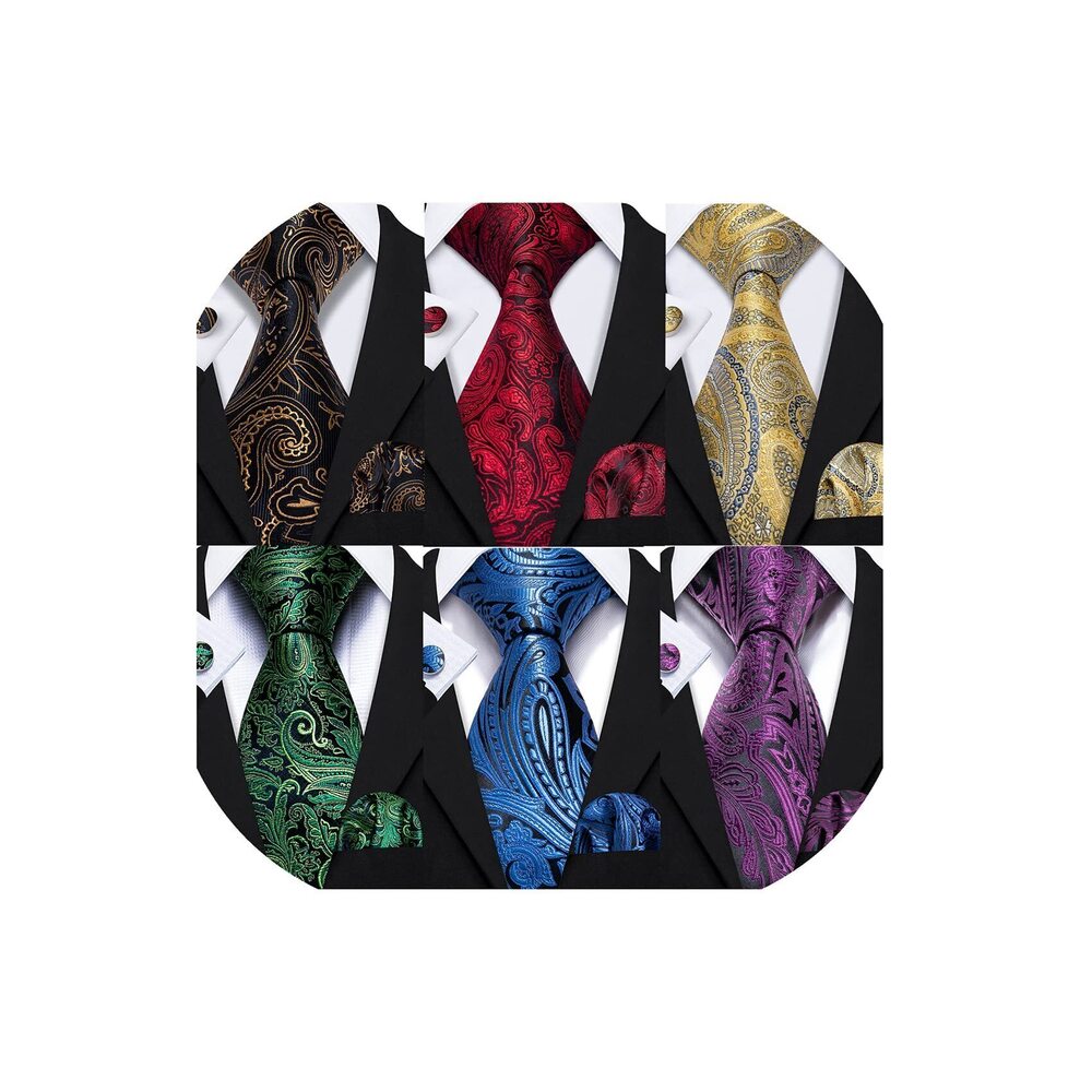 3638 Tie Classic Silk Gift Necktie With Tie Clip Jacquard Woven Neck Ties